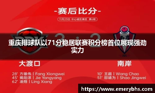重庆排球队以71分稳居联赛积分榜首位展现强劲实力